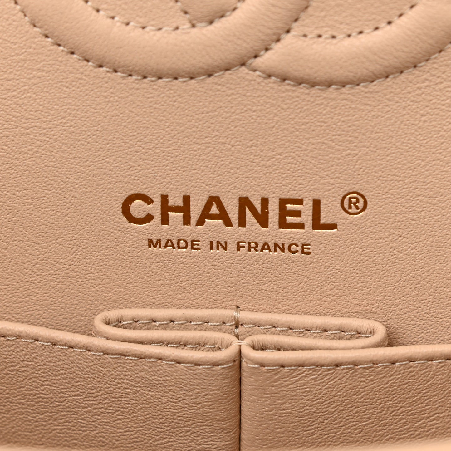 Caviar Quilted Medium Double Flap Beige Clair