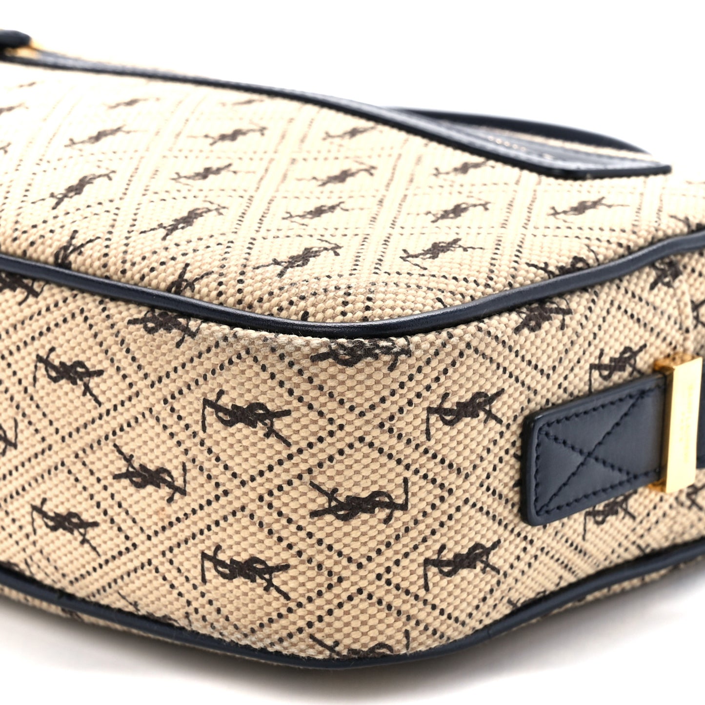 Canvas Monogram All Over Camera Bag Beige