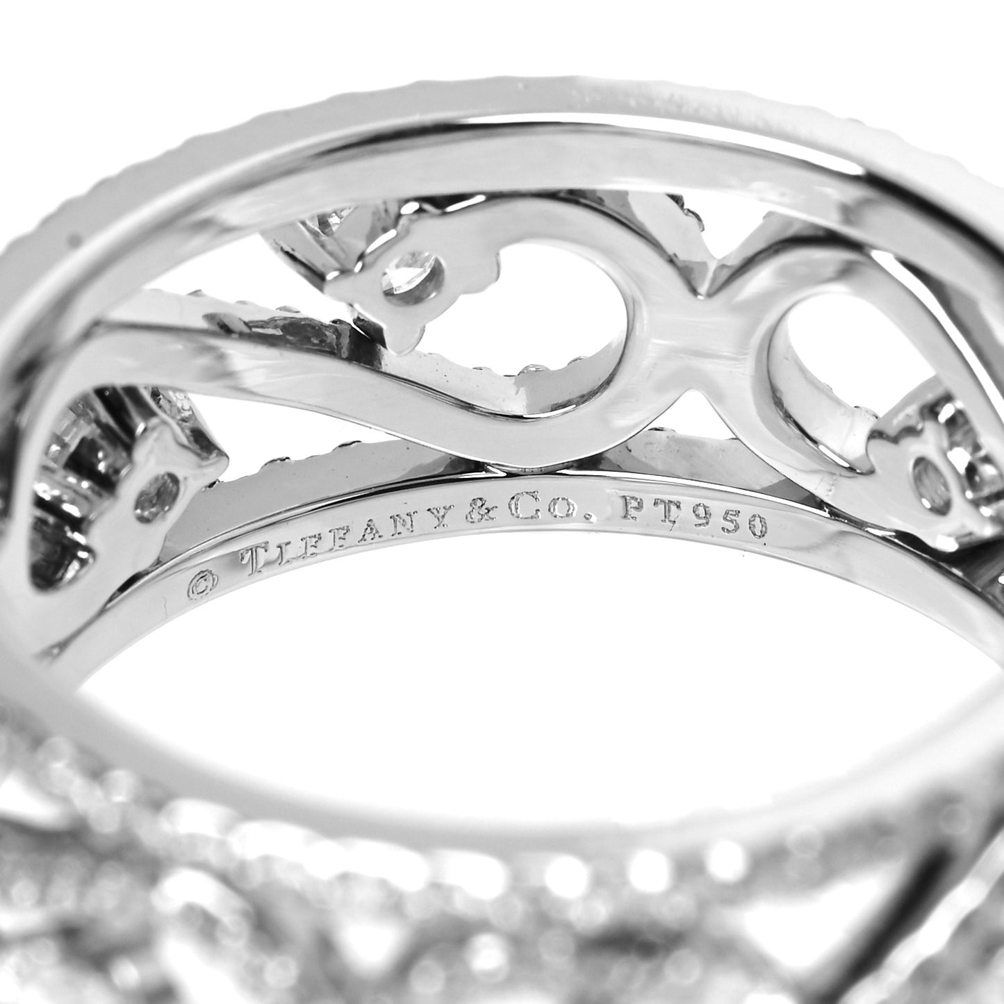 Platinum Diamond Enchant Scroll Ring 57 8