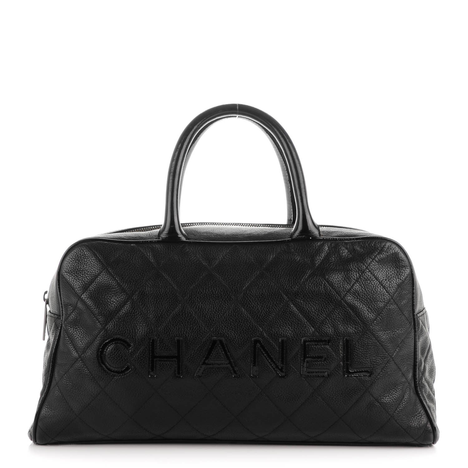Chanel Caviar Patent Large Bowler Black 1 of 8