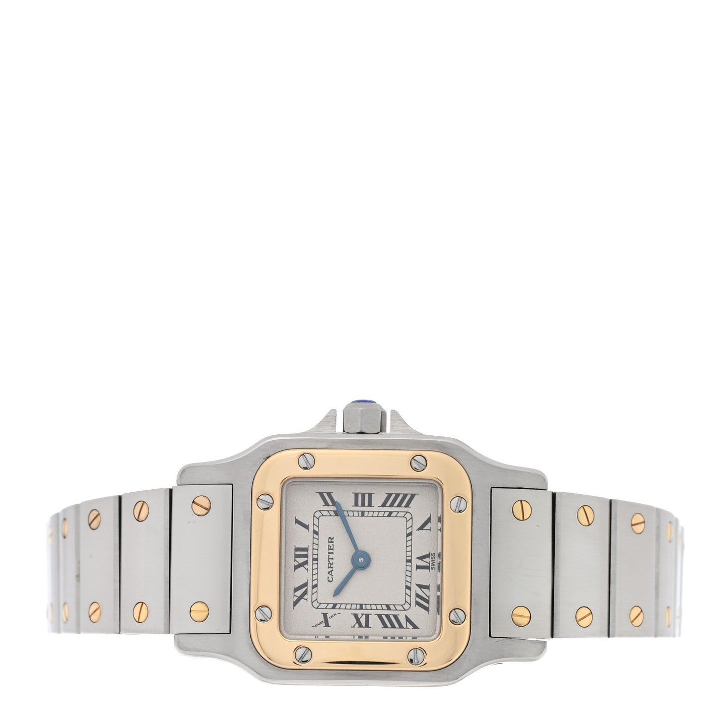 Stainless Steel 18K Yellow Gold 24mm Santos De Cartier Galbee Quartz Watch