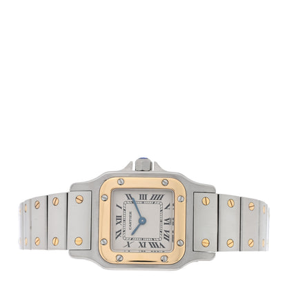 Cartier Stainless Steel 18K Yellow Gold 24mm Santos De Cartier Galbee Quartz Watch 2 of 4