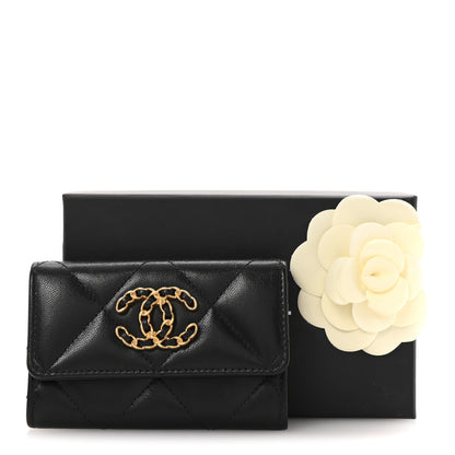 Chanel Lambskin Quilted Chanel 19 Flap Card Holder Black 10 of 10