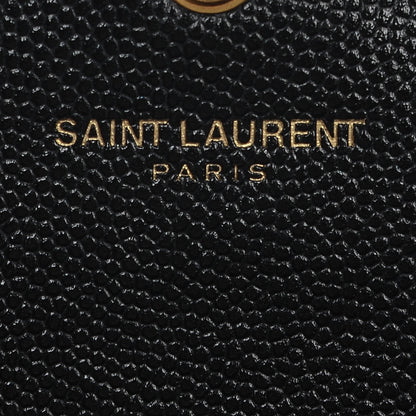 Saint Laurent Grain De Poudre Matelasse Chevron Monogram Envelope Chain Wallet Black 7 of 7