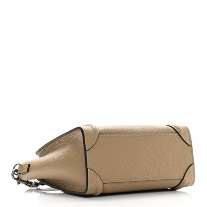 Celine Drummed Calfskin Nano Luggage Dune 4 of 10