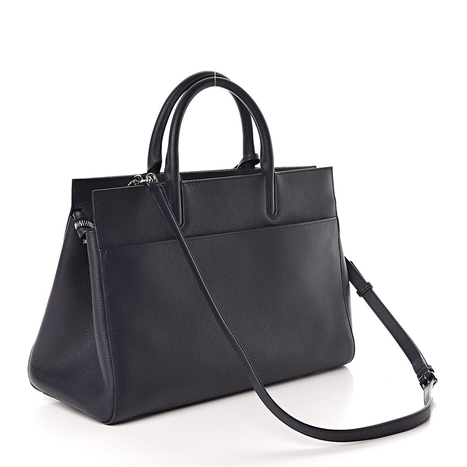 Saint Laurent Calfskin Medium Rive Gauche Cabas Navy Blue 3 of 9