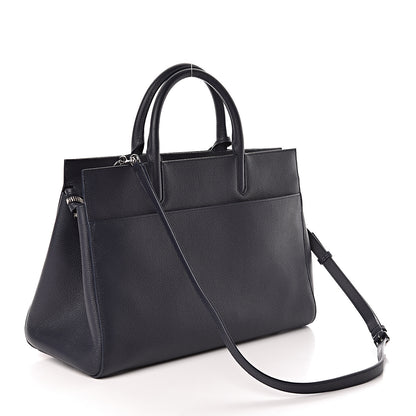 Saint Laurent Calfskin Medium Rive Gauche Cabas Navy Blue 3 of 9