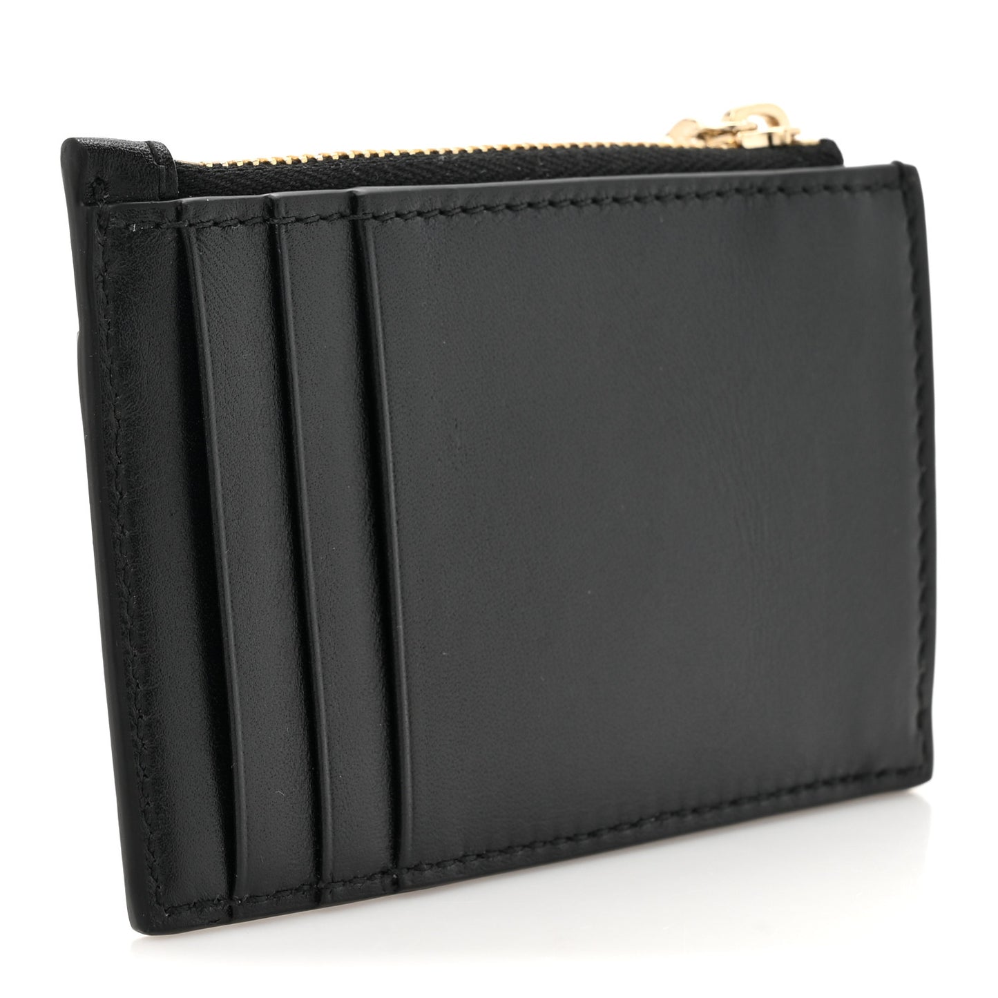 Calfskin Bamboo Coin Purse Black