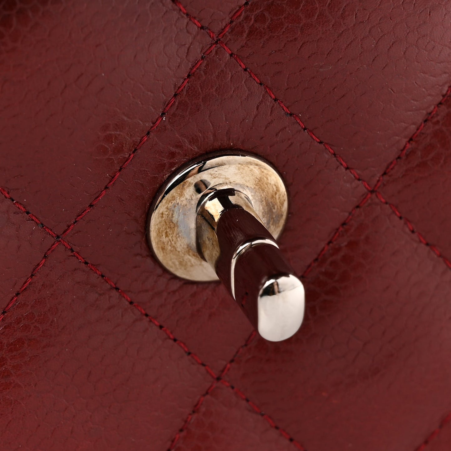 Caviar Quilted Jumbo Double Flap Dark Red
