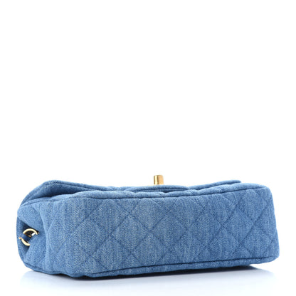 Chanel Denim Quilted Mini Pearl Crush Rectangular Flap Blue 4 of 9