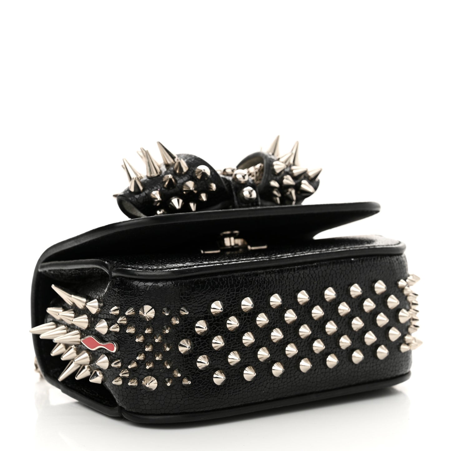 Jurassic Calfskin Spikes Sweety Charity NV Crossbody Bag Black Silver