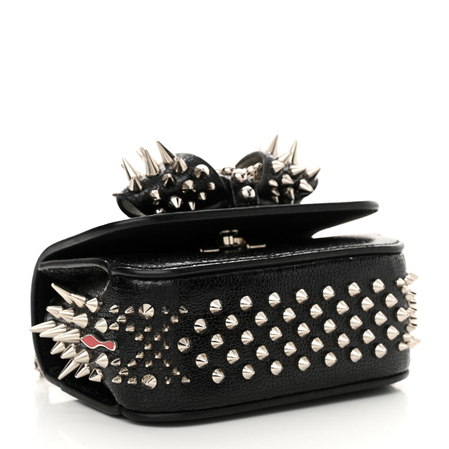 Christian Louboutin Jurassic Calfskin Spikes Sweety Charity NV Crossbody Bag Black Silver 4 of 9