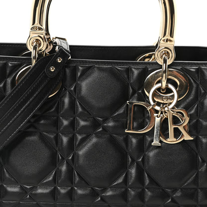 Christian Dior Calfskin Cannage Medium The Lady 95.22 Black 7 of 9