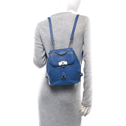Chanel Caviar Quilted Backpack Blue 2 of 9