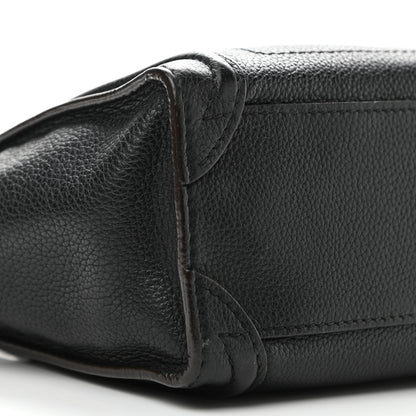 Celine Drummed Calfskin Nano Luggage Black 9 of 11