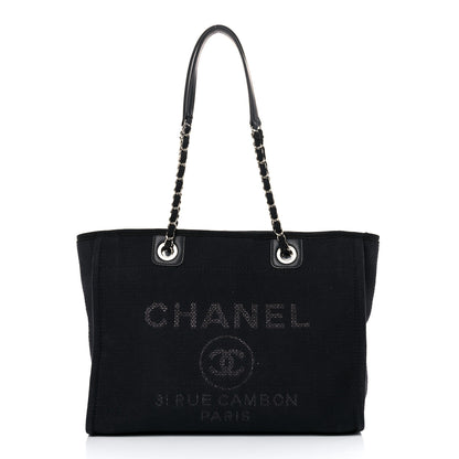 Chanel Mixed Fibers Small Deauville Tote Black 1 of 15