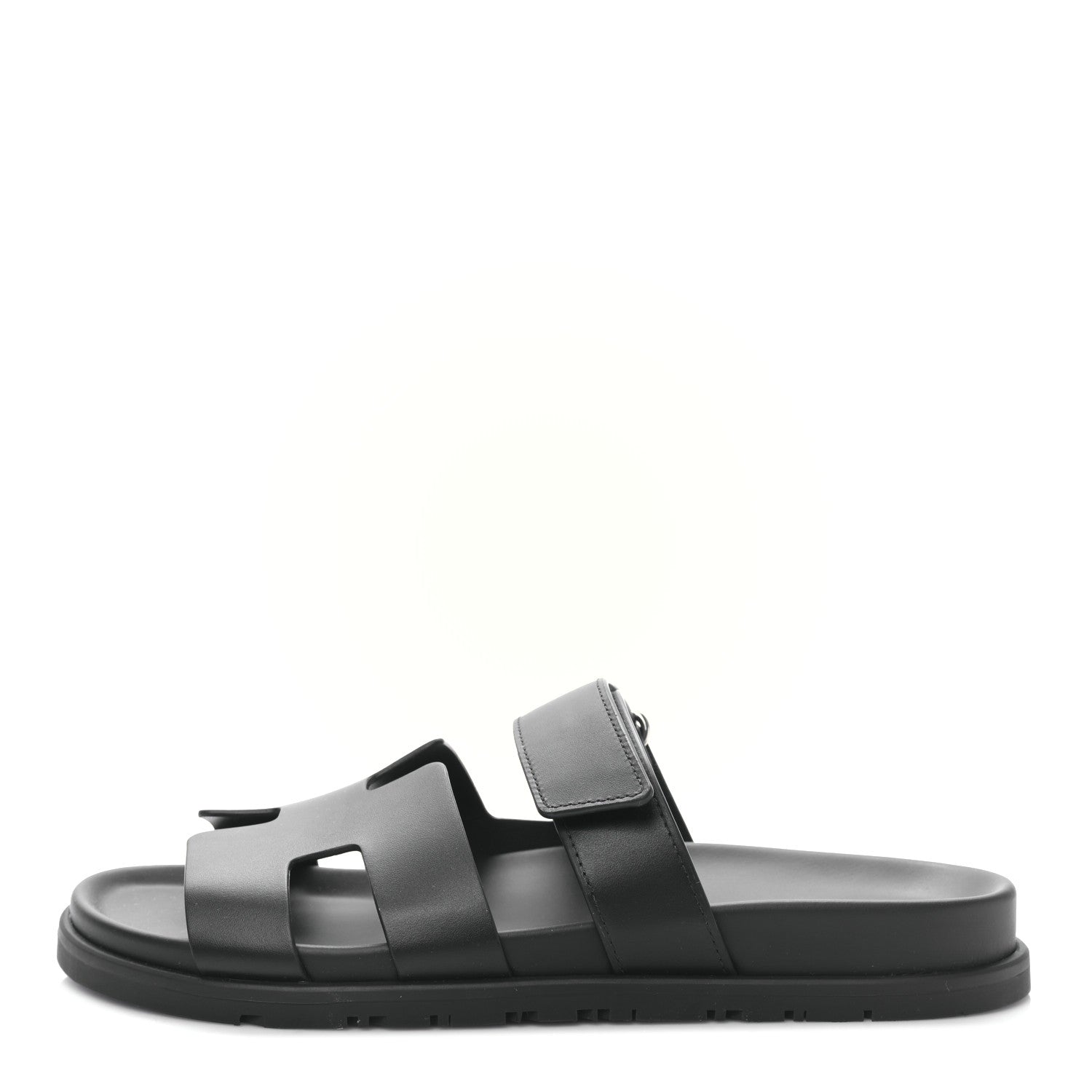 Hermes Calfskin Womens Chypre Sandals 40 Black 1 of 8
