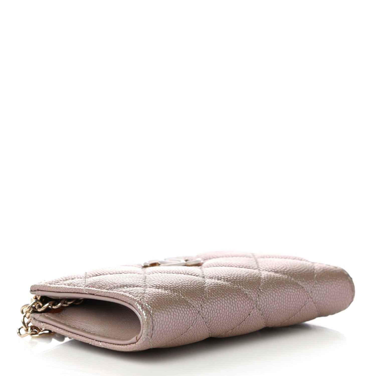 Chanel Iridescent Caviar Quilted Zipped Key Holder Case Beige 4 of 11