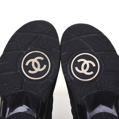 Chanel Toile Suede Calfskin CC Sneakers 39 Black 6 of 11