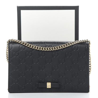 Gucci Guccissima Signature Bowy Chain Wallet Black 15 of 15