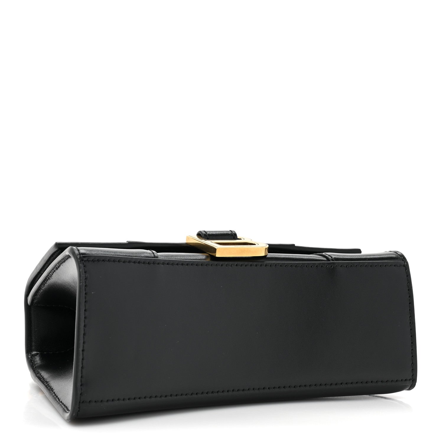 Balenciaga Shiny Box Calfskin Hourglass Top Handle Bag XS Black 4 of 13