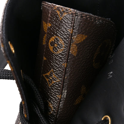 Louis Vuitton Calfskin Monogram Wonderland Flat Ranger Boots 38 Black 9 of 10