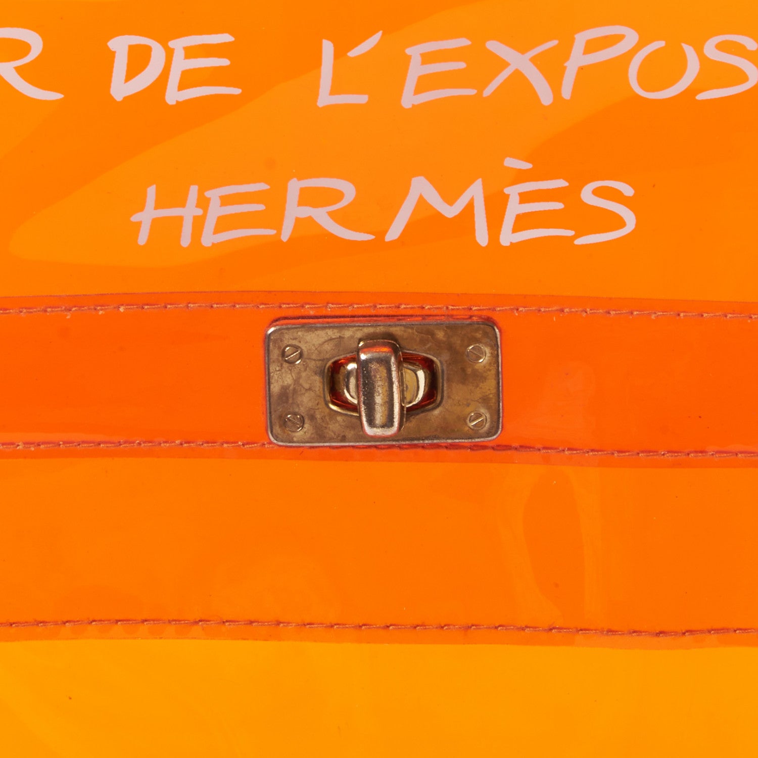 Hermes Vinyl Souvenir De L'Exposition Kelly Orange 7 of 7