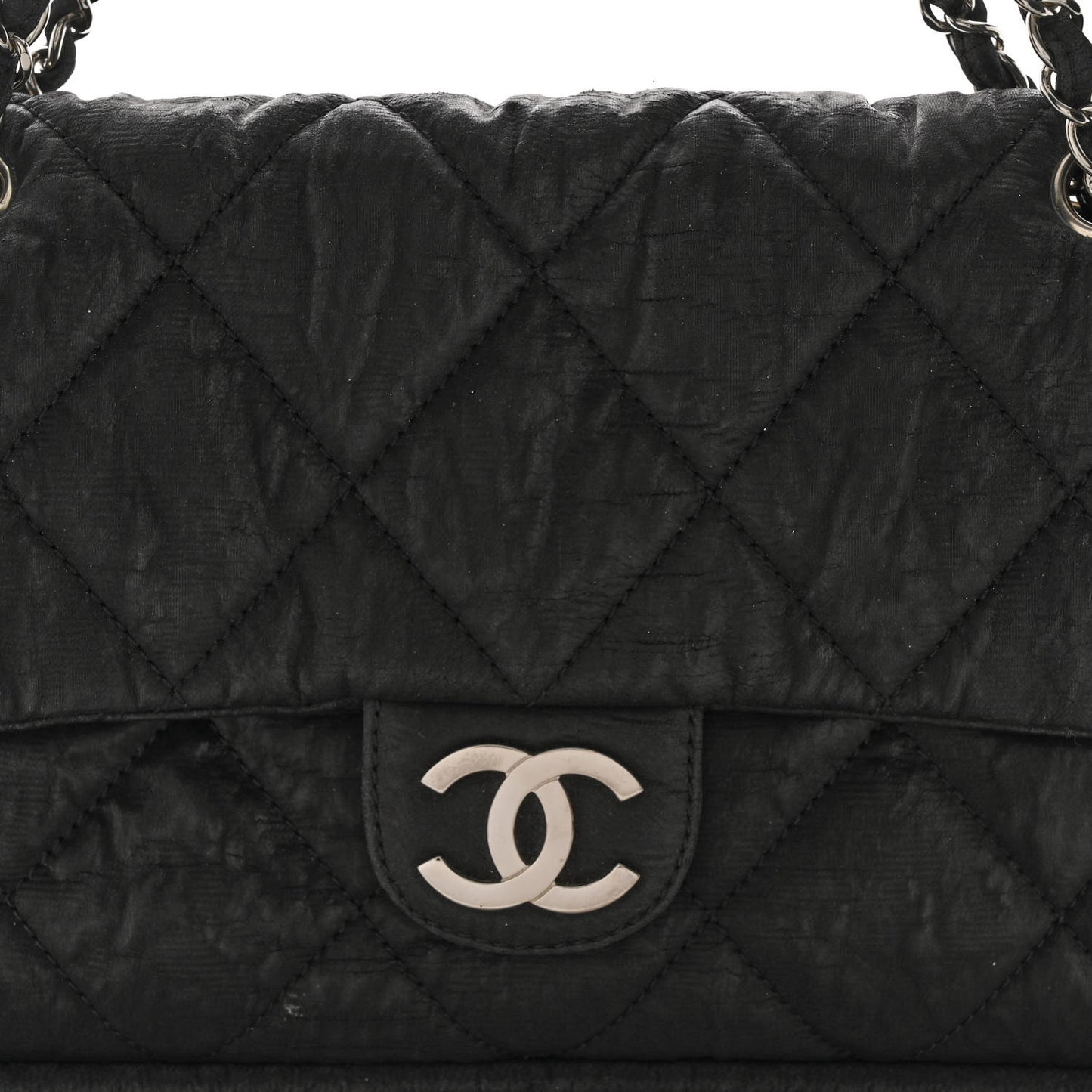 Coated Canvas Quilted Le Marais Flap Black
