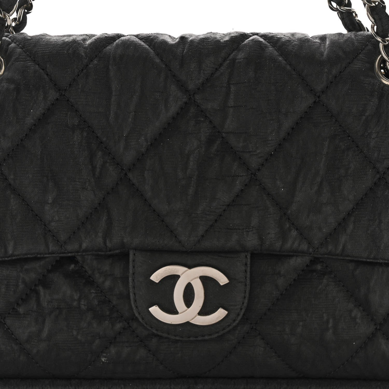 Chanel Coated Canvas Quilted Le Marais Flap Black 7 of 9