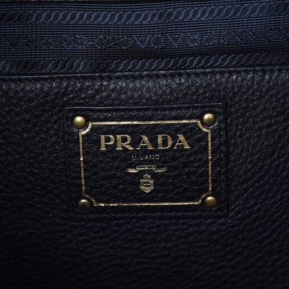 Prada Vitello Daino Side Zip Tote Black 6 of 11