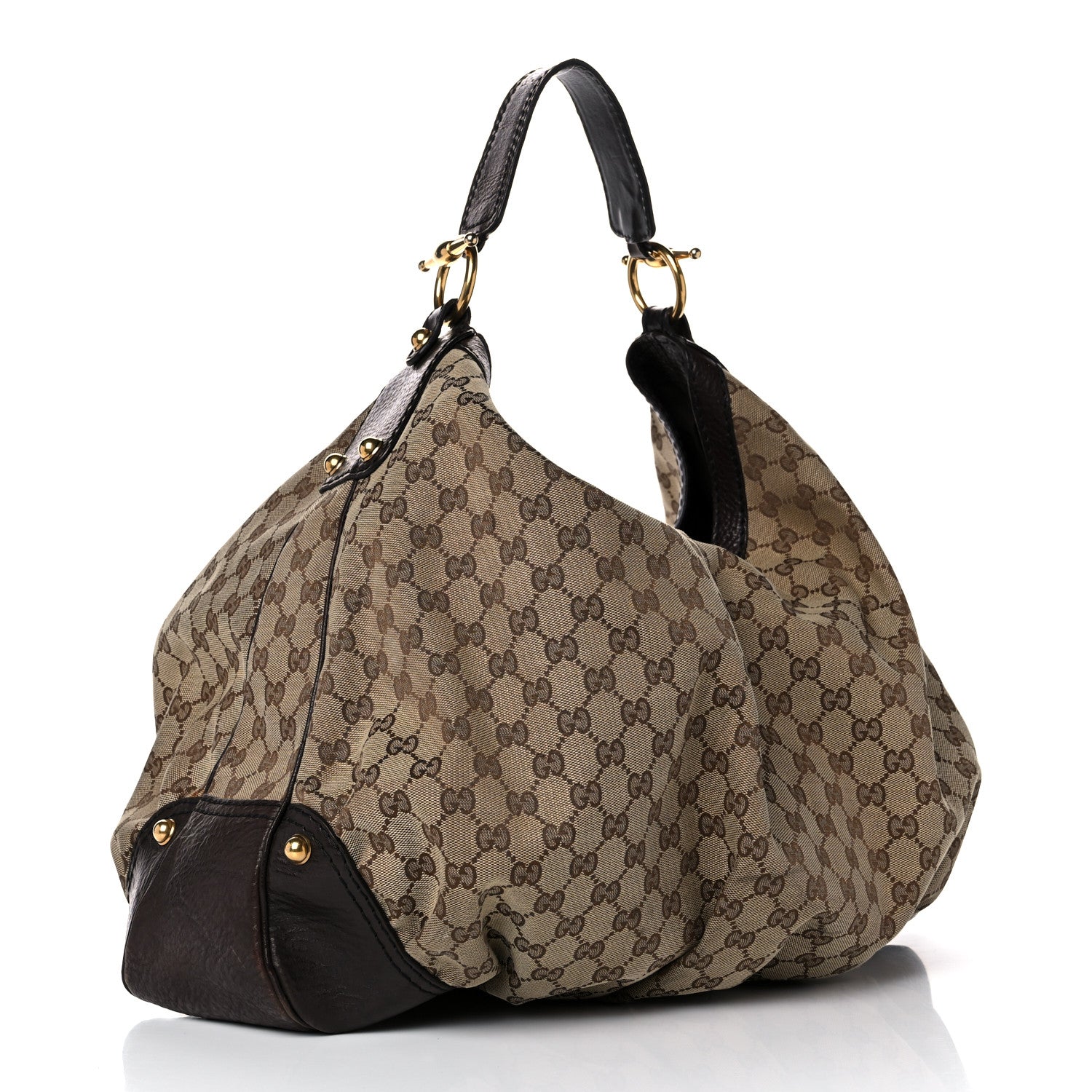 Gucci Monogram Large Jockey Hobo Dark Brown 3 of 24