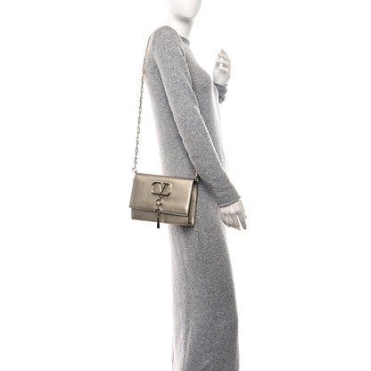 Valentino Garavani VALENTINO GARAVANI Metallic Nappa Small VCase Bag Platinum 2 of 12