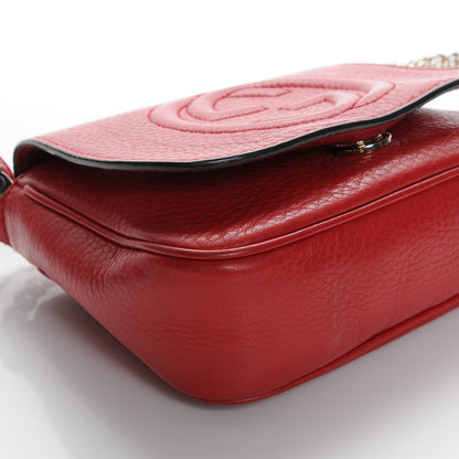 Gucci Pebbled Calfskin Small Soho Flap Crossbody Red 10 of 11