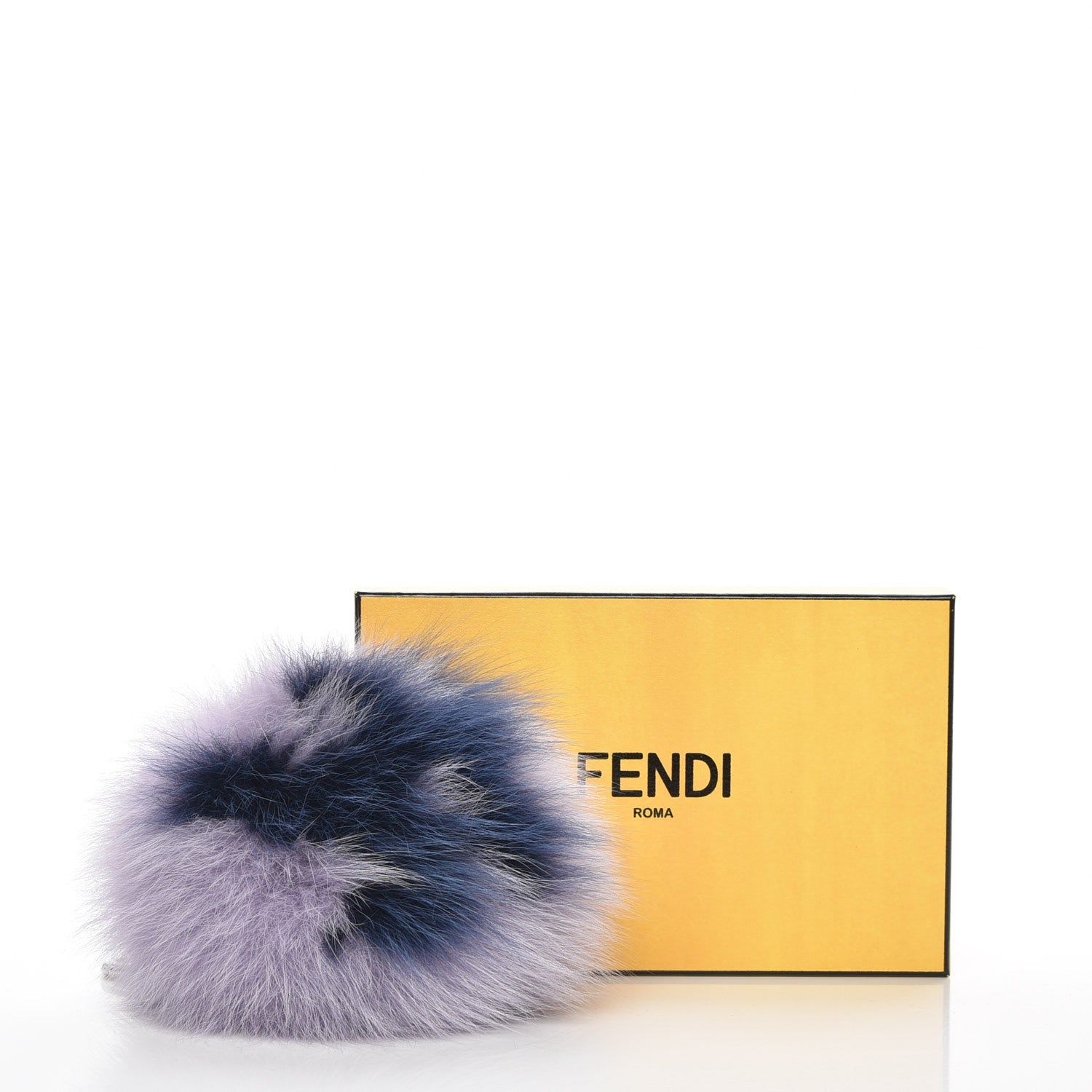 Fendi Fox Fur Shiny Nappa Bi-Color R ABCharm Bag Charm Lilla Blue Violetta 5 of 5