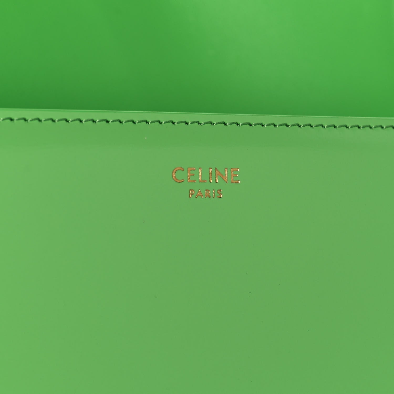 Celine Shiny Calfskin Teen Cuir Triomphe Bright Green 6 of 14