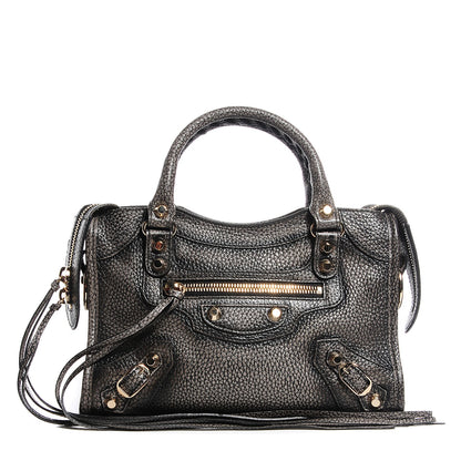 Balenciaga Grained Calfskin Classic Gold Hardware Mini City Ombre Grey Gradient 2 of 14