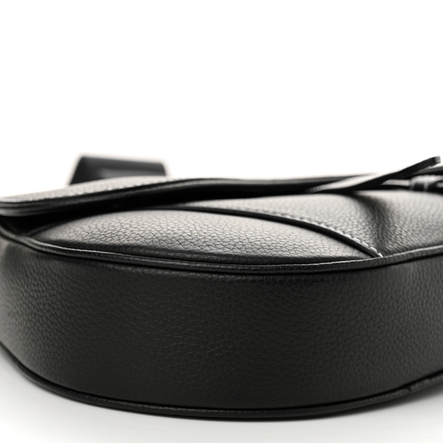 Christian Dior Grained Calfskin Mens Saddle Bag Black 10 of 11