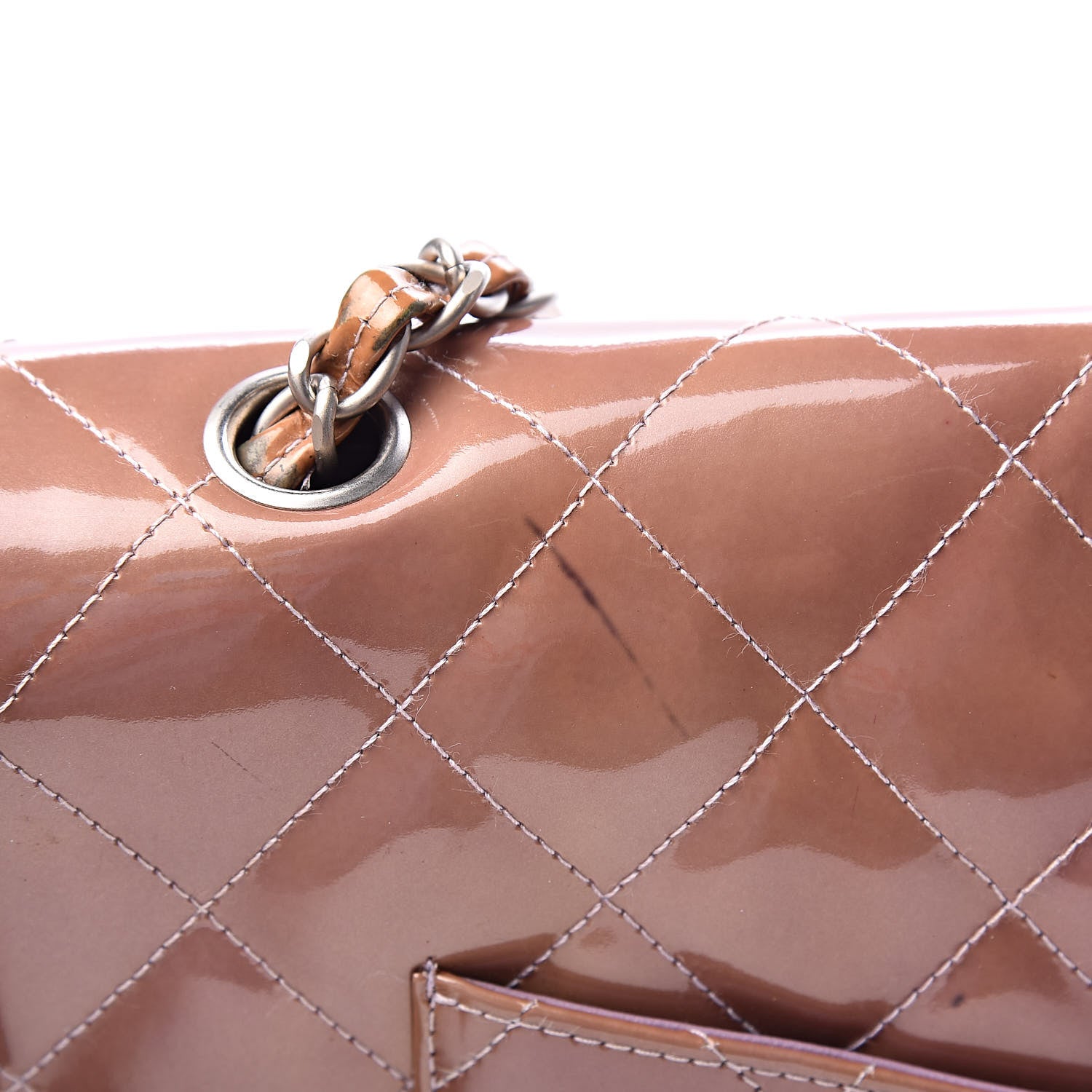 Chanel Patent Quilted Medium Single Flap Beige 18 of 24