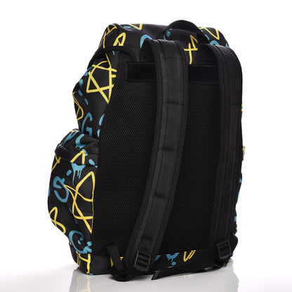 Gucci Techno Canvas GucciGhost Double Buckle Backpack Black New Acquamarine 3 of 7