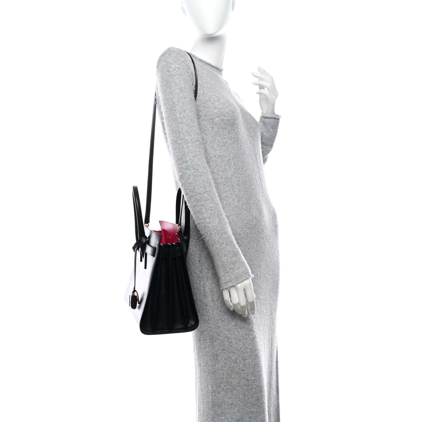 Calfskin Small Sac De Jour Black Fuchsia