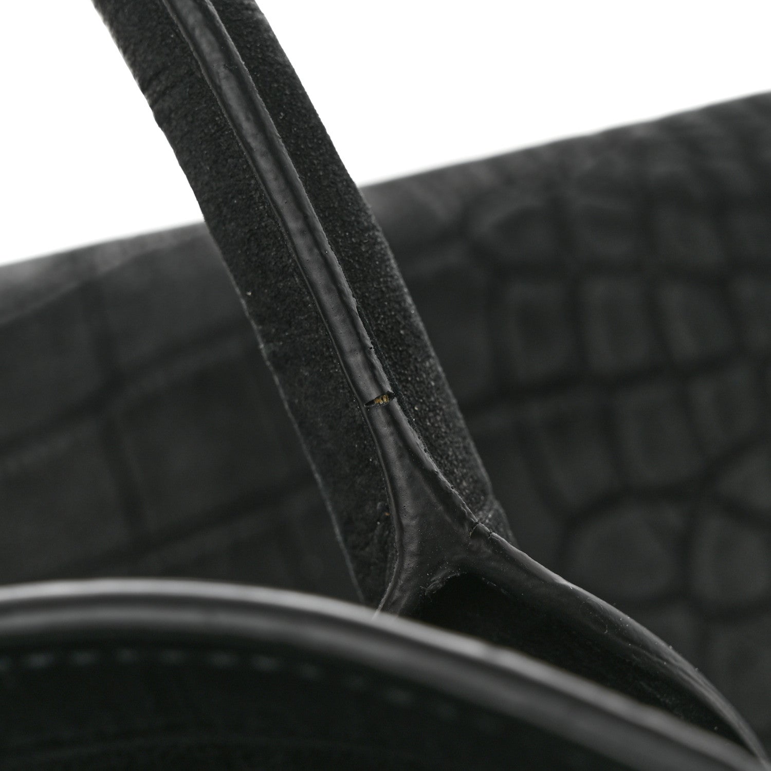 Saint Laurent Crocodile Embossed Suede Small Supple Sac de Jour Black 15 of 18