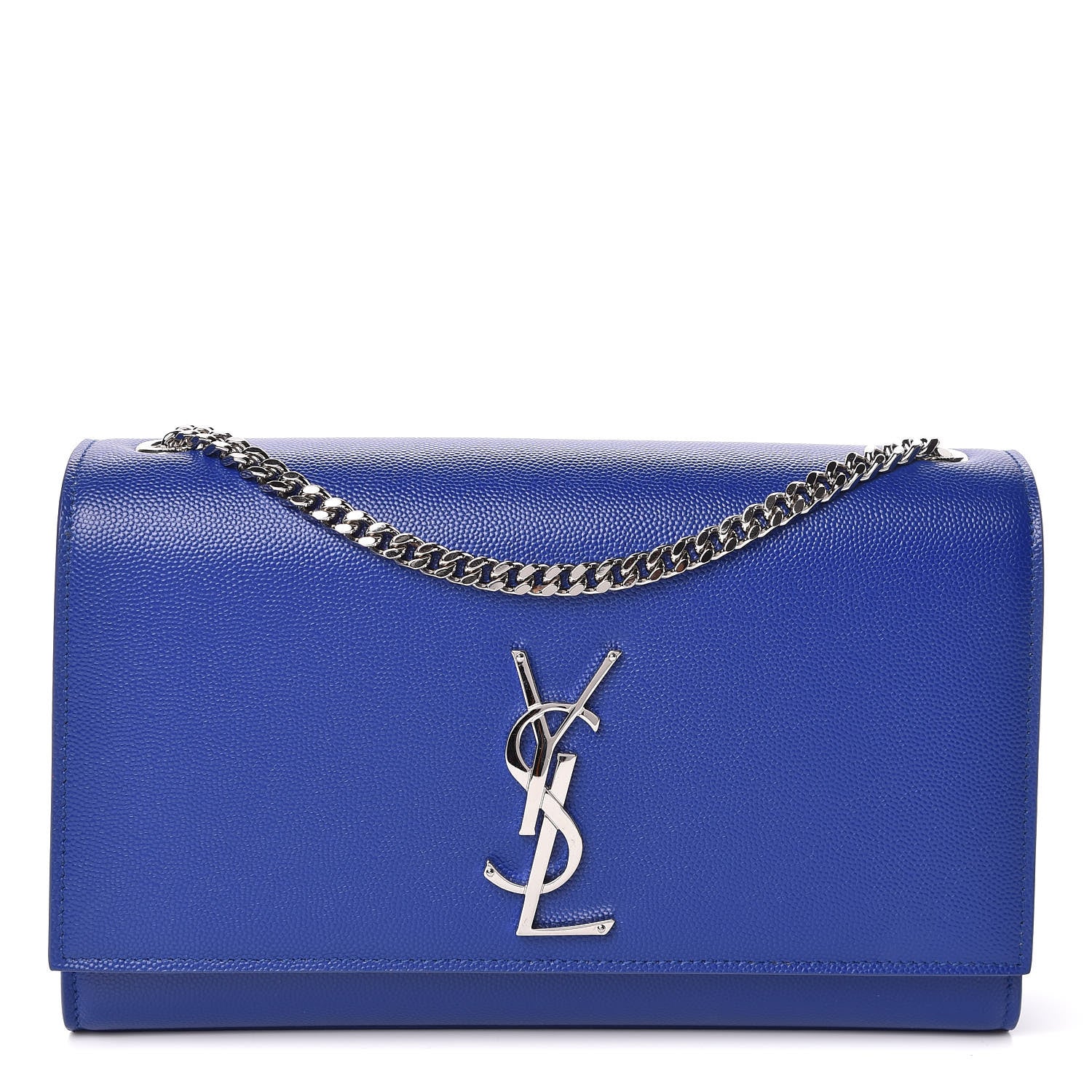 Saint Laurent Grain De Poudre Medium Classic Monogram Kate Satchel Flash Blue 1 of 10