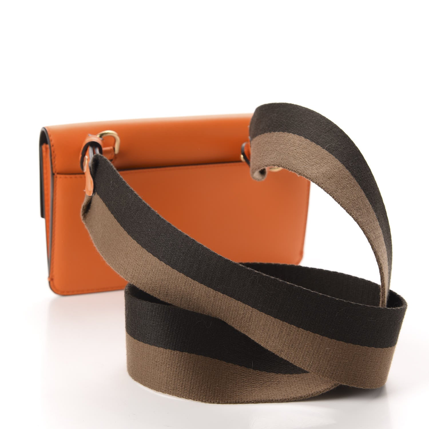 Fendi Vitello King Mini Flat Baguette Orange 2 of 10