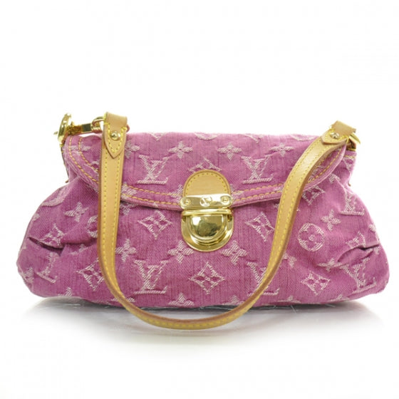Monogram Denim Mini Pleaty Fuchsia