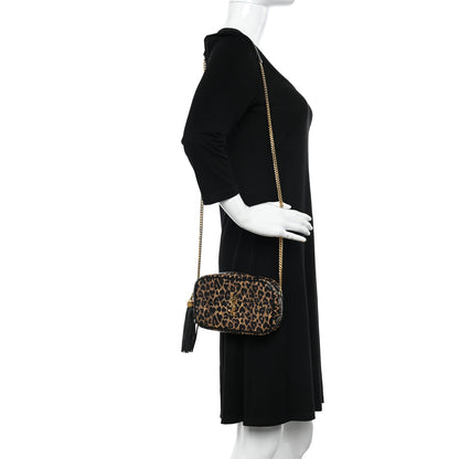 Saint Laurent Calfskin Heart Leopard Print Monogram Mini Lou Camera Bag Toffee 2 of 10