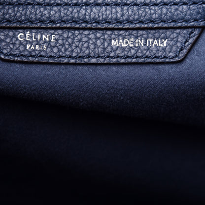 Celine Drummed Calfskin Mini Luggage Petrol 6 of 10