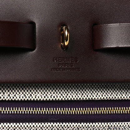 Hermes Toile H Berline Vache Hunter Herbag Zip PM 31 Cassis Ecru Black Rouge Sellier 7 of 11