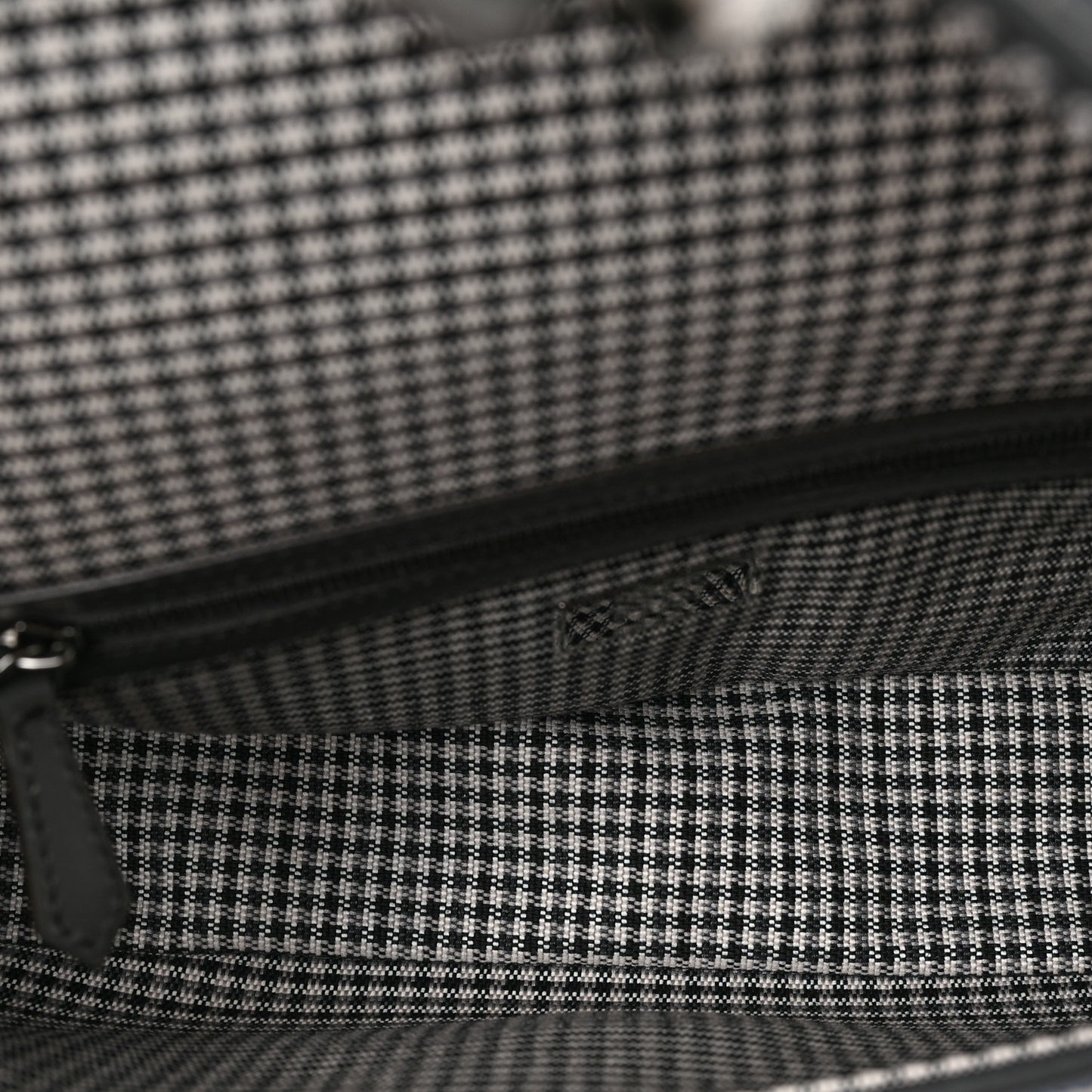 Wool Vitello King Houndstooth FF Embroidered Baguette Grigio Anthracite