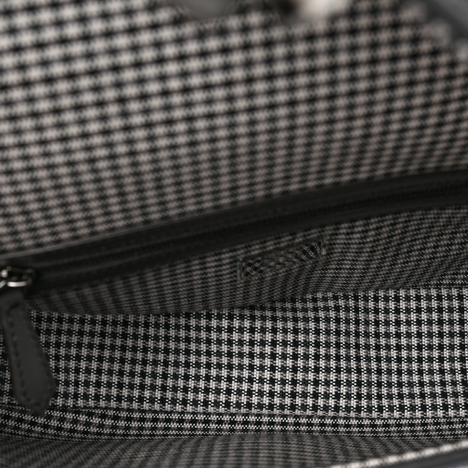 Fendi Wool Vitello King Houndstooth FF Embroidered Baguette Grigio Anthracite 5 of 8