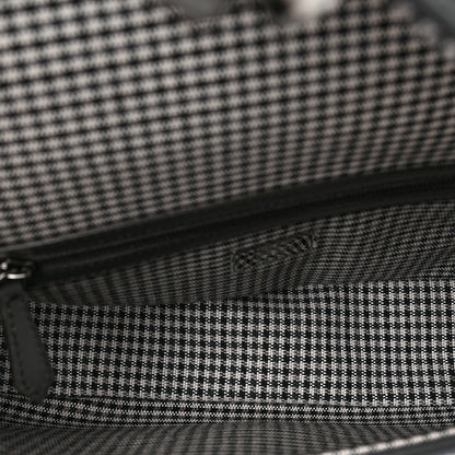 Fendi Wool Vitello King Houndstooth FF Embroidered Baguette Grigio Anthracite 5 of 8